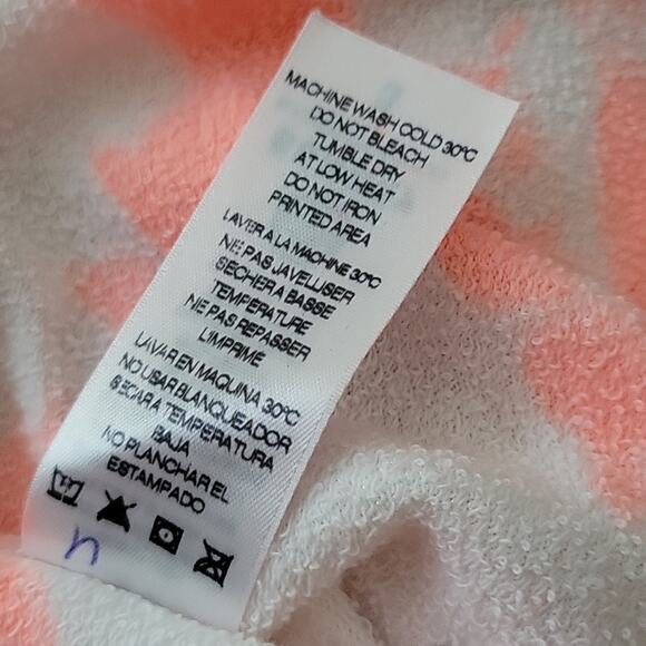 Sundry Orange & White Tie Dye Drawstring Terry Sweat Shorts NEW Women's Large - Picture 6 of 7